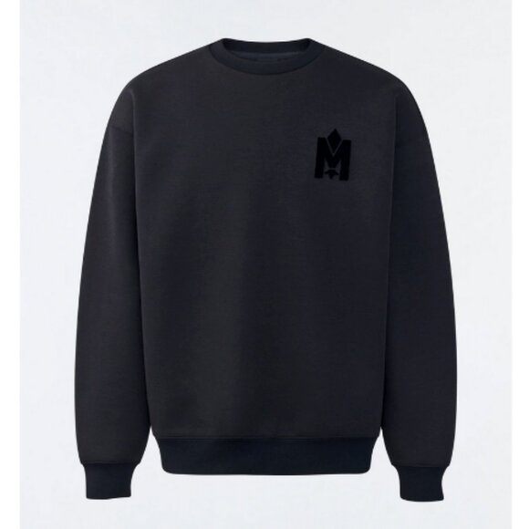 MACKAGE Max-VT Double Face Jersey Crewneck Sweatshirt Black Size 2XL - Picture 2 of 10